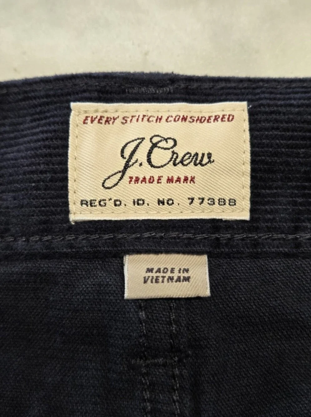J. Crew Navy Corduroy Straight-Leg Pants Size 30W